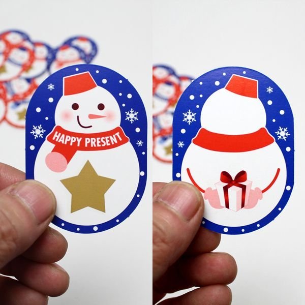 画像6: スクラッチカード　雪だるま　1シート(10ヶ付) (6)