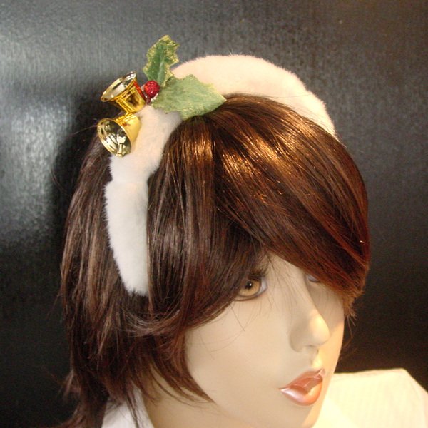 画像2: 営業日午前注文即日発送|大人用 カチューシャ クリスマスファー (2)