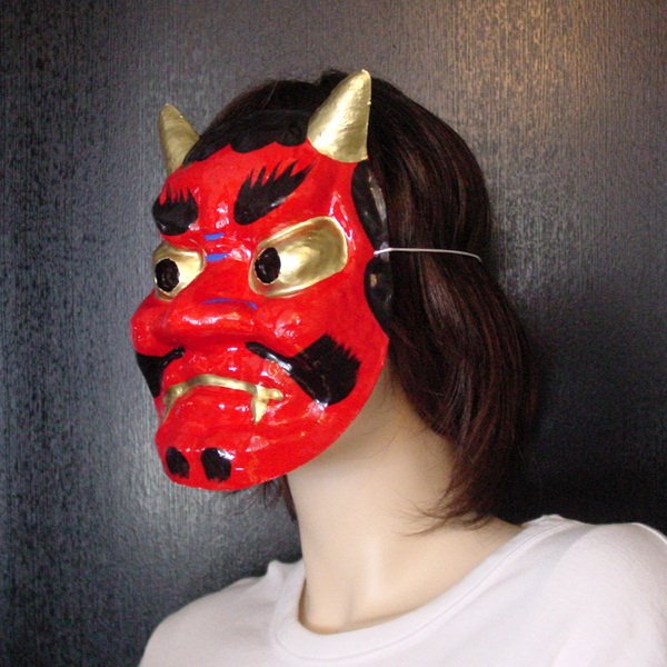 画像3: 営業日午前注文即日発送|後払いOK|大人用 節分 鬼の張子お面 (3)