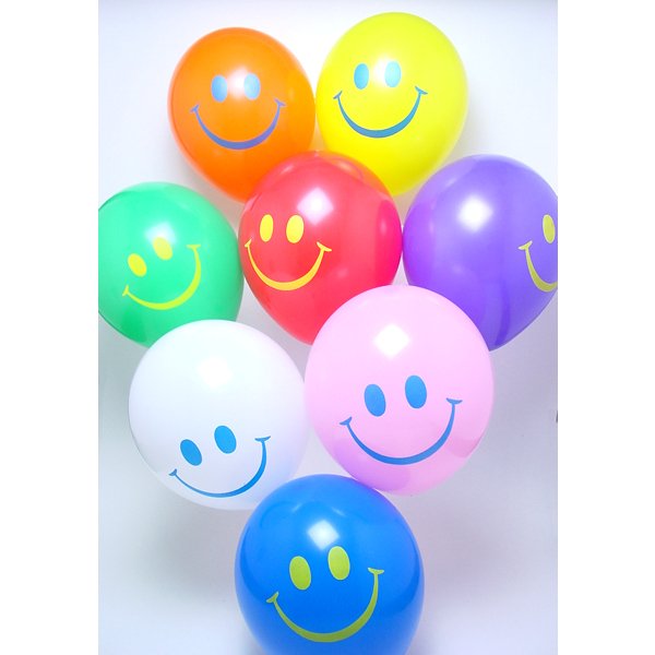 画像2: 天然ゴム風船 スマイル柄 100ヶセット (2)