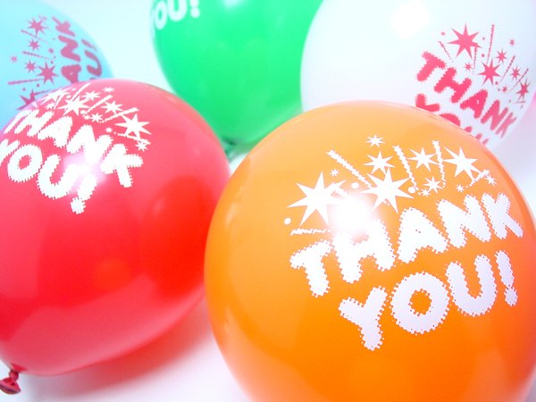 画像2: 天然ゴム風船 サンキュー柄 100ヶセット (2)