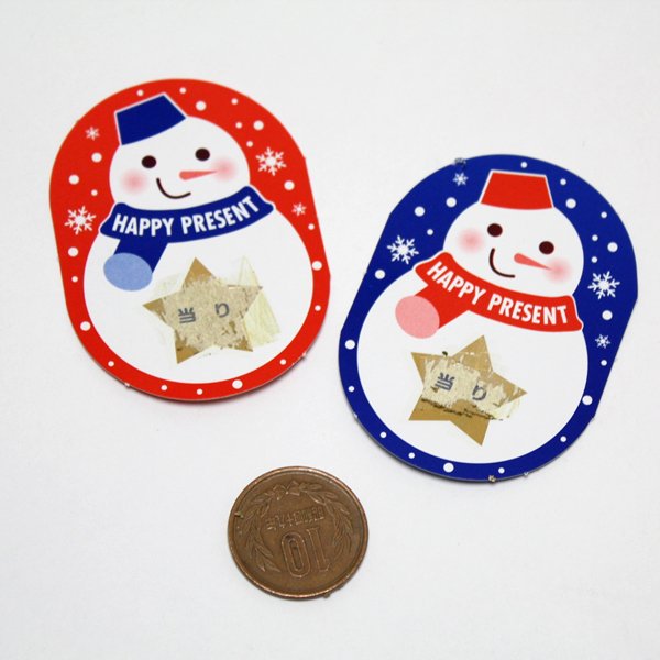 画像8: スクラッチカード　雪だるま　1シート(10ヶ付) (8)