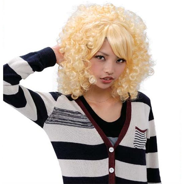 画像2: 大人用　かつら　エアーカール (2)