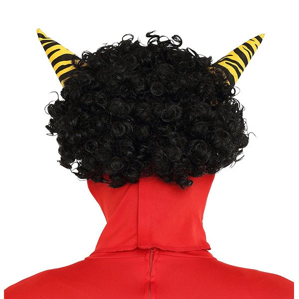 画像4: 大人用　節分　鬼のマスク＆角付アフロかつら (4)