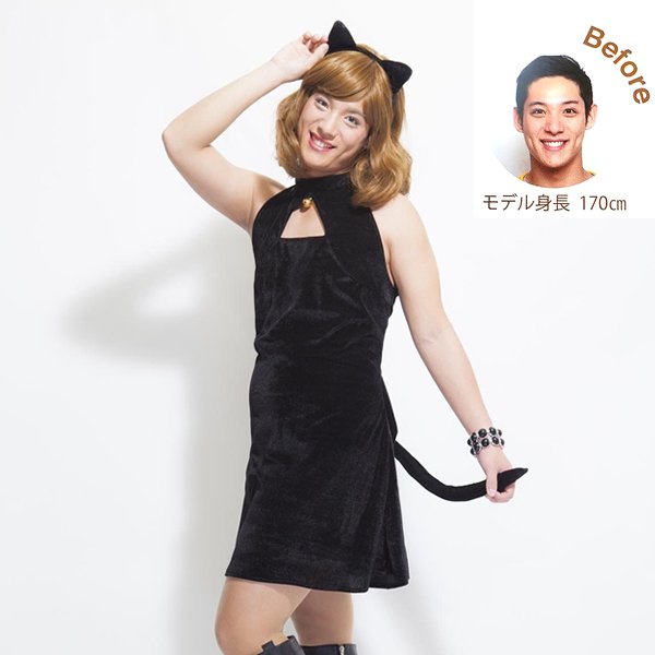 画像1: 大人用　女装コスチューム　黒猫 (1)