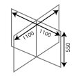 画像2: 十字型卓上飛沫防止バリアパネル　正方形パネル (2)