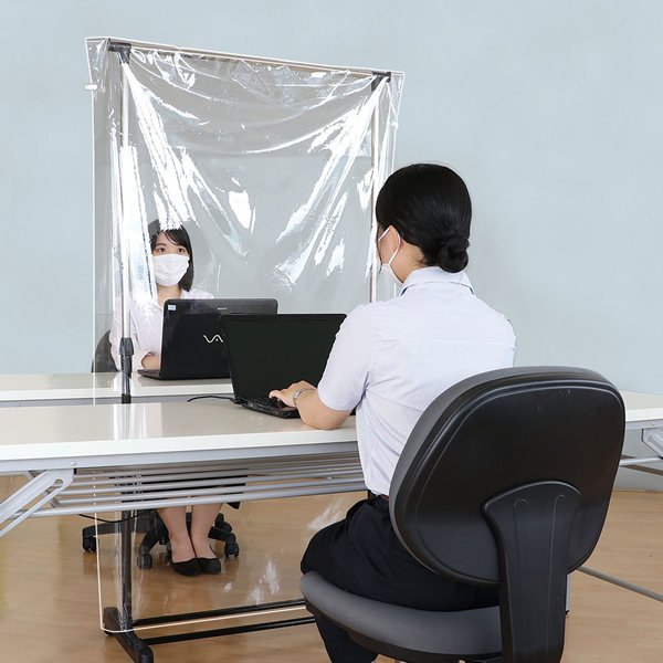 画像2: 飛沫防止バリアパネル 高さ1m70cmまでビニールシートパーテーション (2)