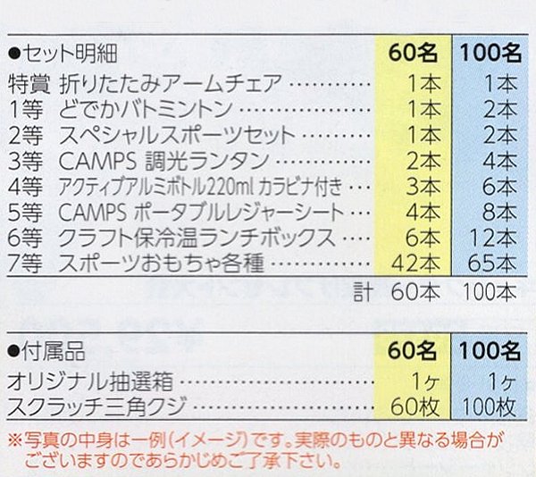画像2: キャンプ&スポーツ用品抽選会 100人用 (2)