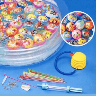 ビニールヨーヨー170個と釣具 楽天市場】ディズニービニール人形エアーヨーヨー釣りイベント