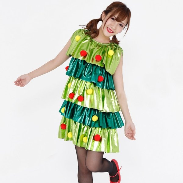 画像4: 大人用 クリスマスツリーワンピース (4)