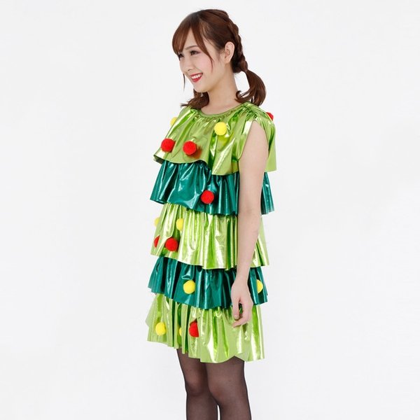 画像2: 大人用 クリスマスツリーワンピース (2)