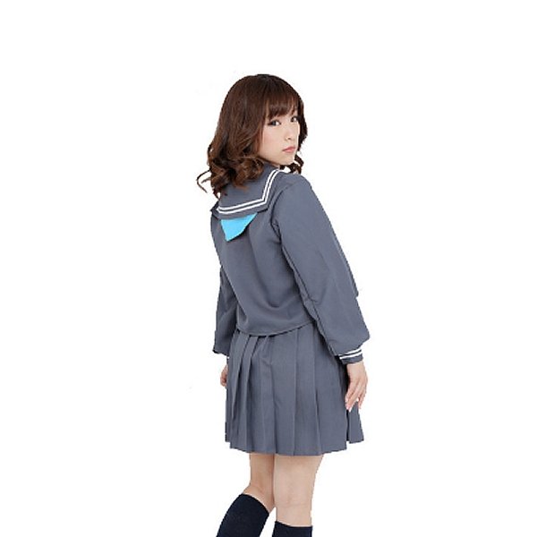 画像3: 大人用 コスプレ セーラー服 グレー スカーフ3色セット (3)