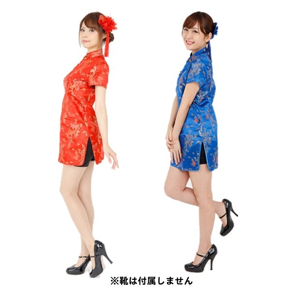 画像2: 大人用 コスプレ チャイナドレス ミニ (2)