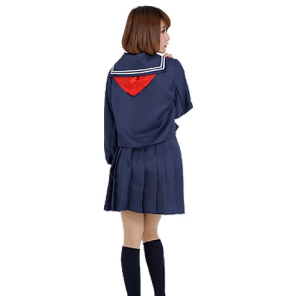 画像3: 大人用 コスプレ セーラー服 紺 スカーフ3色セット (3)