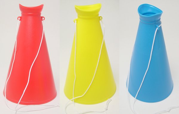 画像2: 営業日午前注文即日発送|後払いOK|メガホン プラ製 23cm (2)