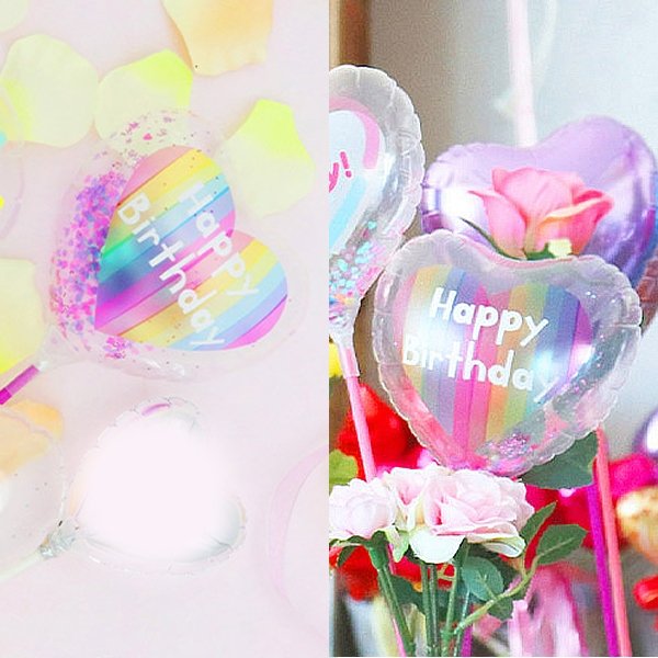 画像3: スティック風船　お誕生日　レインボー　10本セット (3)