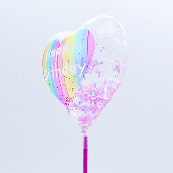 画像2: スティック風船　お誕生日　レインボー　10本セット (2)