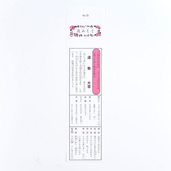 画像3: 折りたたみくじ箋(凶無し) 花みくじ 100枚セット (3)