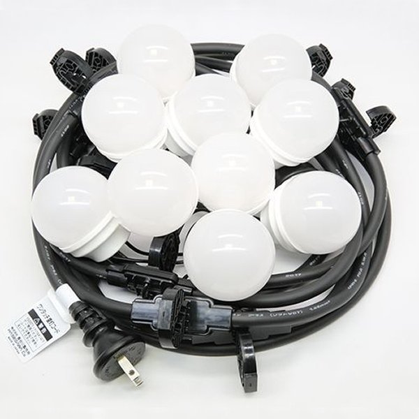 画像1: 便利な電球付き！提灯用電気コード　10灯　50cm間隔　全長5m (1)