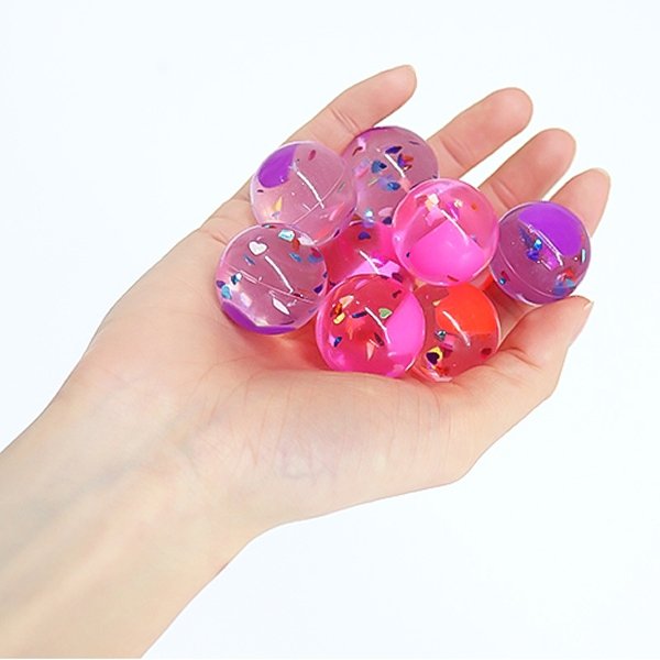 画像3: 追加用スーパーボール27mm　きらきらハート　100ヶセット (3)
