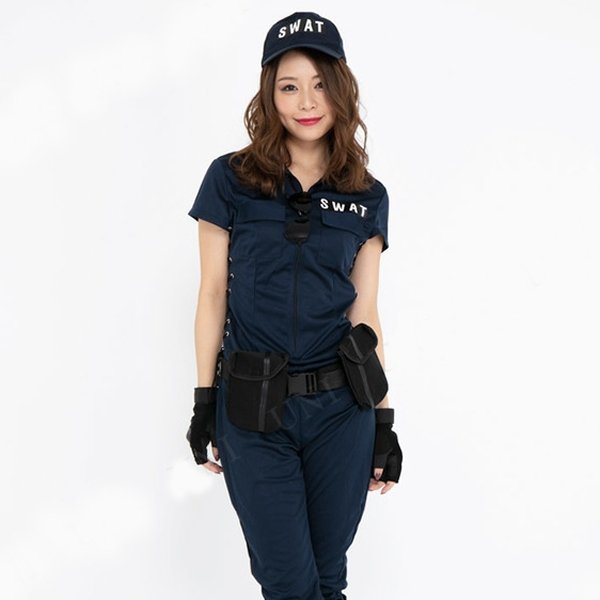 画像2: 大人用　コスプレ　レディSWAT (2)