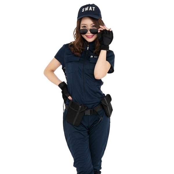画像1: 大人用　コスプレ　レディSWAT (1)