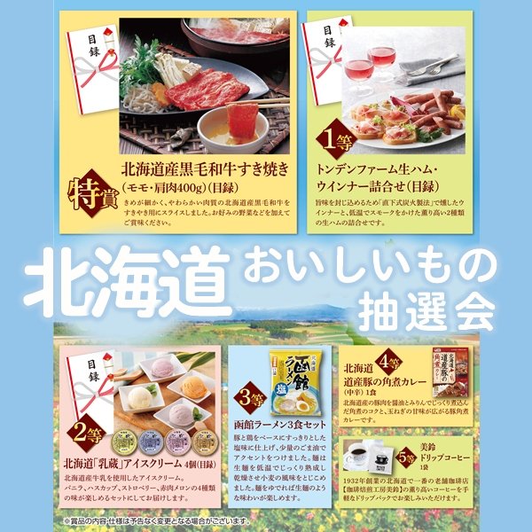 画像1: 北海道おいしいもの抽選会　50人用 (1)