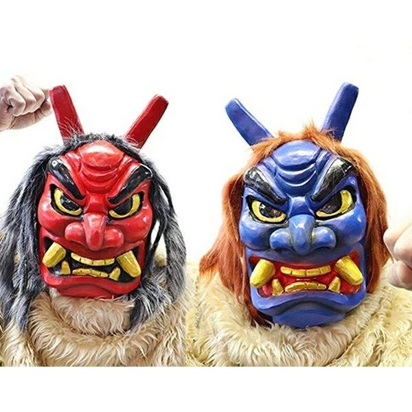 画像1: 大人用　節分　リアルゴムマスク　なまはげ(各色ラスト1点) (1)