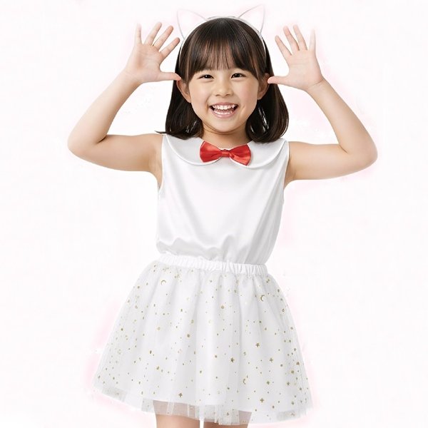 画像1: 子供コスチューム　ちびっこホワイトキャット (1)