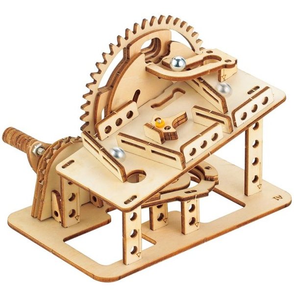 画像1: 木工工作キット　エレベーター式鉄球コースター (1)