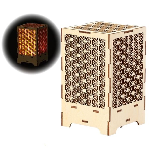 画像1: 木工工作キット　和柄ランタン (1)