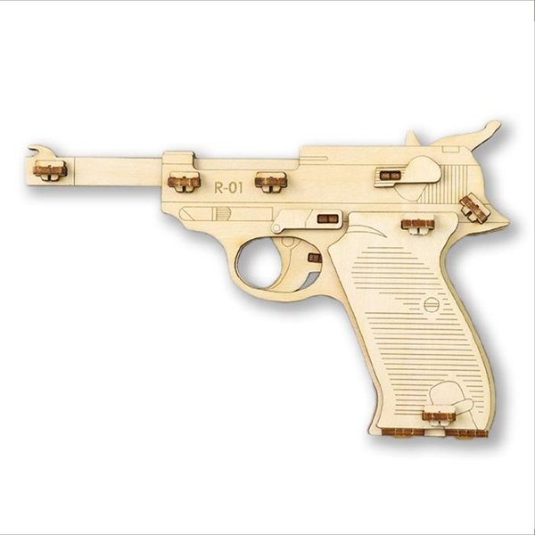 画像1: 木工工作キット　単発式ゴム鉄砲 (1)