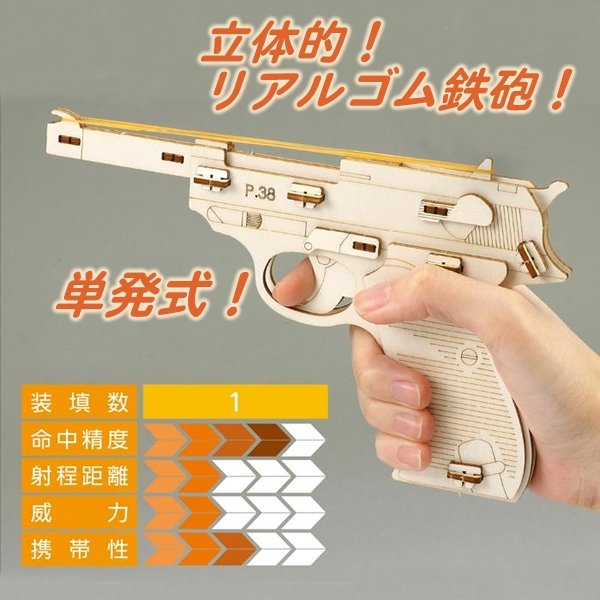 画像3: 木工工作キット　単発式ゴム鉄砲 (3)