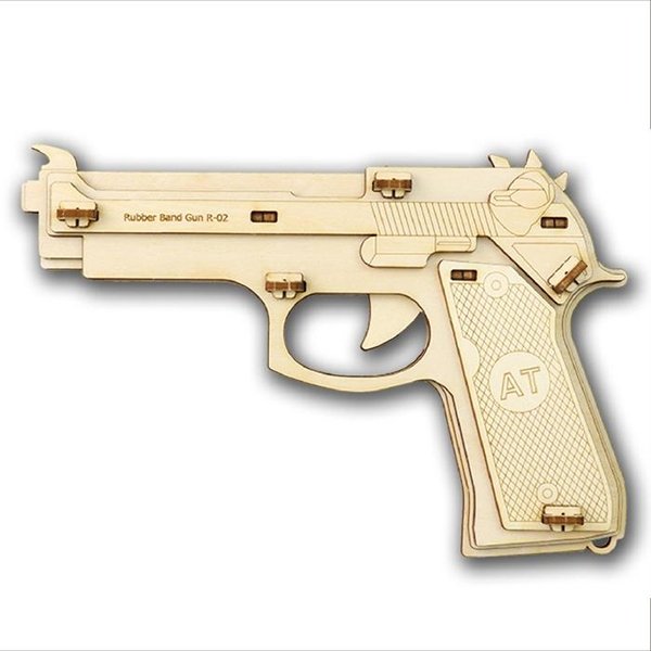 画像1: 木工工作キット　連射式ゴム鉄砲 (1)