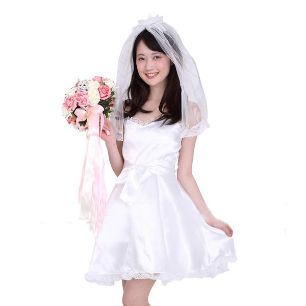 画像1: 大人用　コスプレ　ウェディングドレス (1)