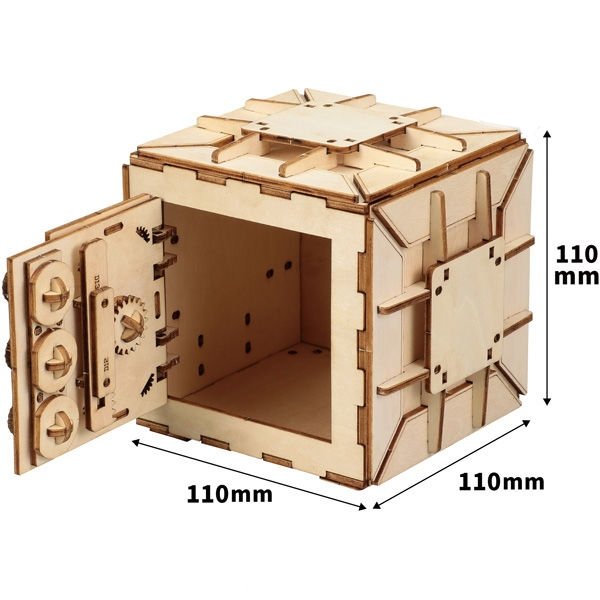 画像2: 木工工作キット　ダイヤル式金庫貯金箱 (2)