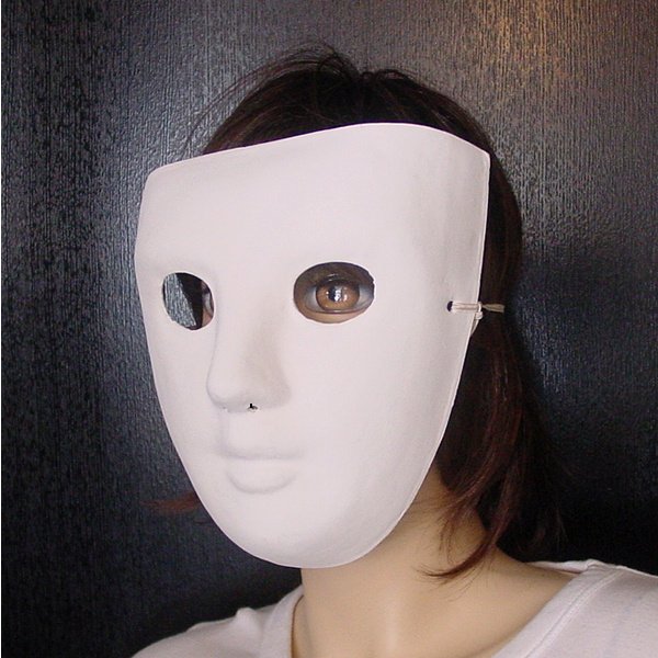画像1: 大人用　マスク　白の仮面 (1)