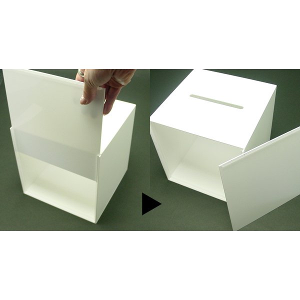 画像2: 応募箱　アクリル　20cm角　白 (2)