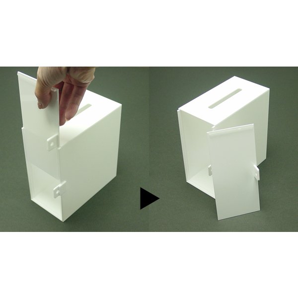 画像2: 応募箱　アクリル　縦長　白　鍵付 (2)