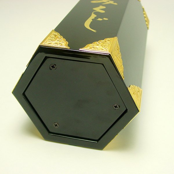 画像4: 本格的おみくじ みくじ棒付みくじ筒 黒塗金具打 (4)