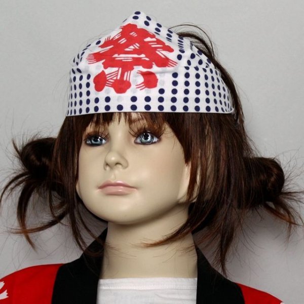 画像5: 子供ハッピ 祭 吉原柄 帯・鉢巻き付 (5)