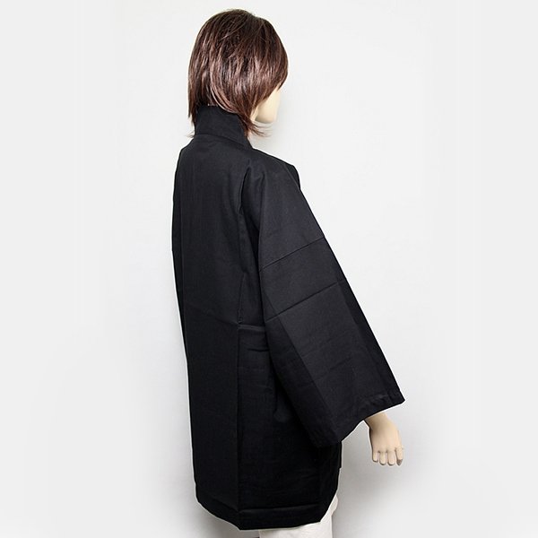 画像4: 大人用　ハッピ　無地　黒 (4)